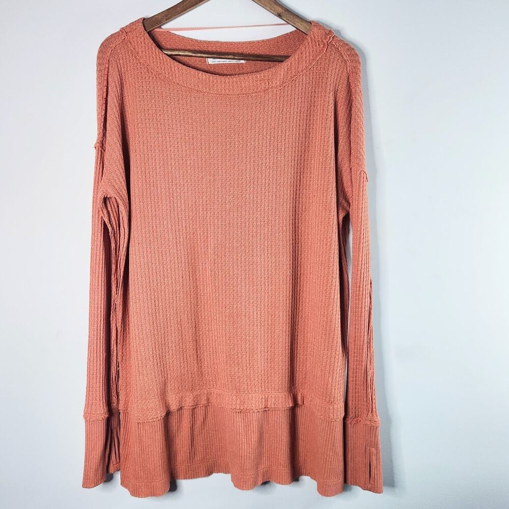 Free People We The Free Orange North Shore Thermal Size Small Oversized Boho